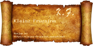 Kleisz Fruzsina névjegykártya